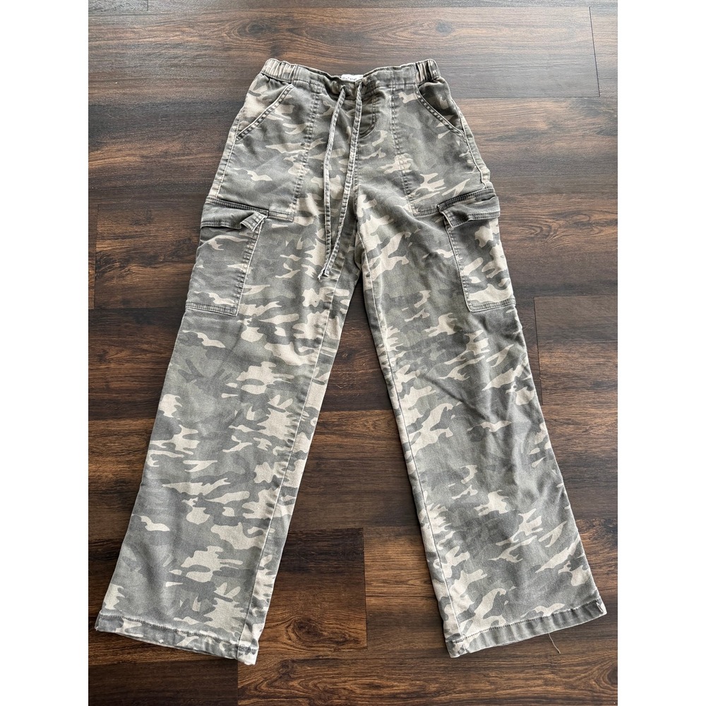 Vanilla Star Cargo Pants Women XS Wide Leg Camo Print Grey Excellent